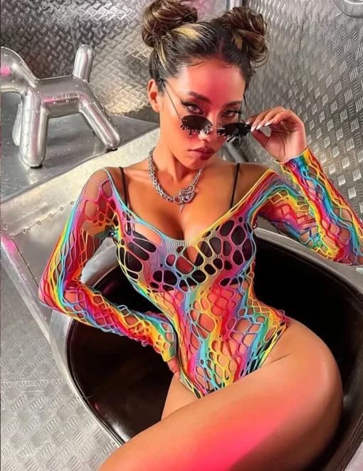 Body Red Multicolor Mujer Sexy Importado Tendencia