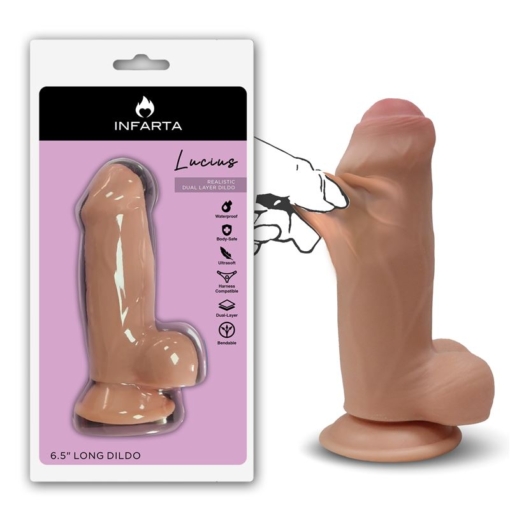 Dildo Dual Layer Pellizcable Vertebrado Lucius