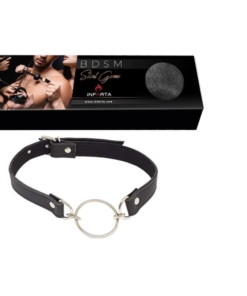 Mordaza Con Argolla De 4Cm - Eco Cuero Negro